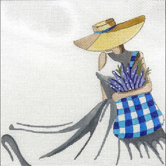 Alice Peterson Co. Gingham Bag & Lavender Needlepoint Canvas