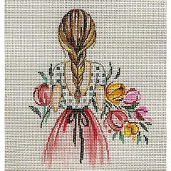 Alice Peterson Co. Girl With Bouquet Needlepoint Canvas