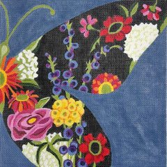 Alice Peterson Co. Half Floral Butterfly Needlepoint Canvas