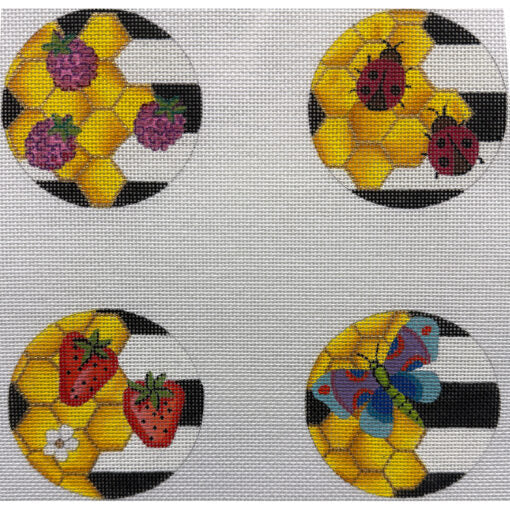 Alice Peterson Co. Hive Coaster Set Needlepoint Canvas