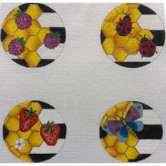 Alice Peterson Co. Hive Coaster Set Needlepoint Canvas