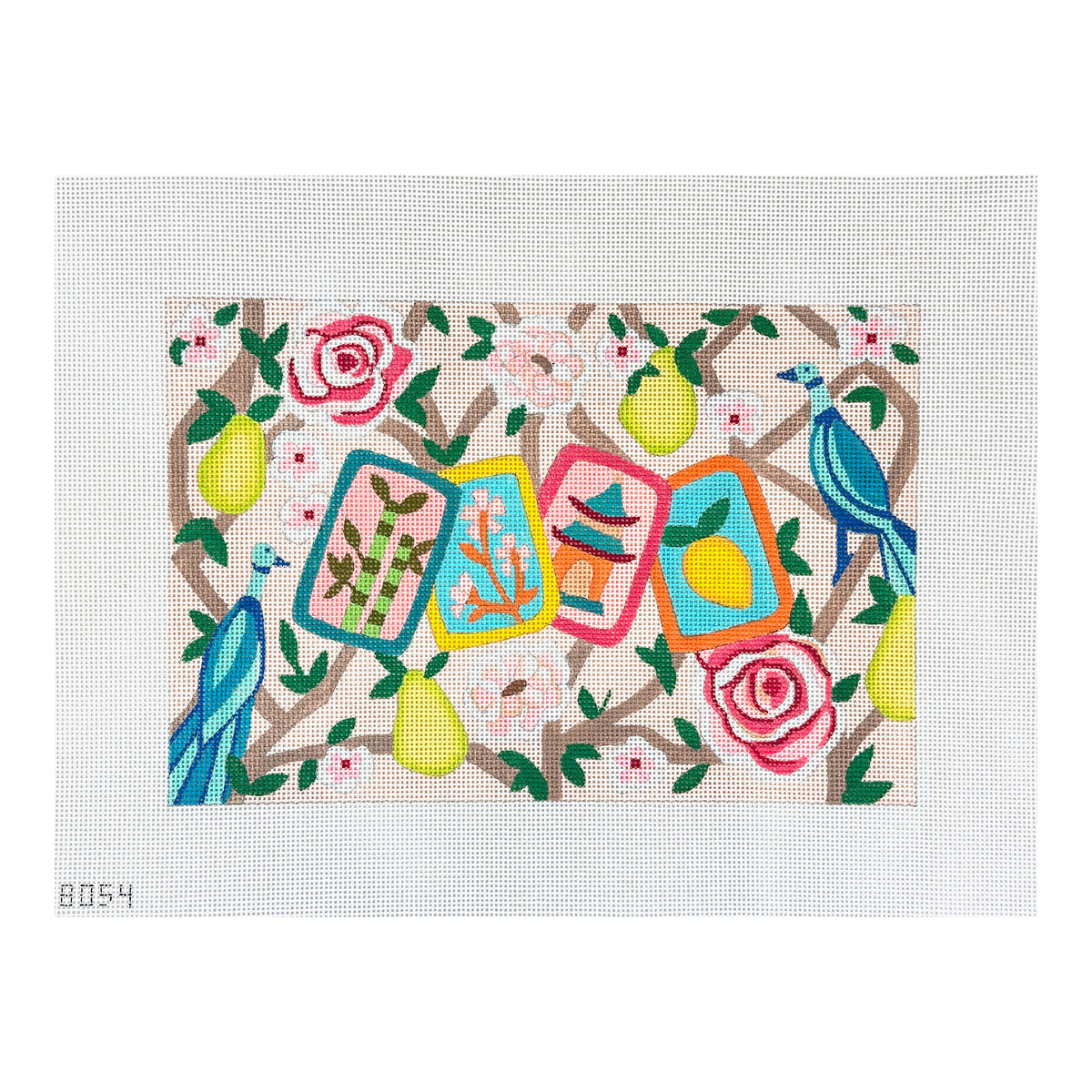 Alice Peterson Co. Maj Jongg Tiles Floral Needlepoint Canvas