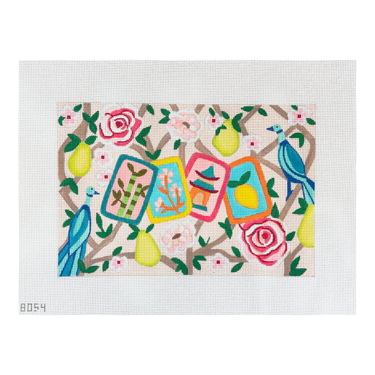 Alice Peterson Co. Maj Jongg Tiles Floral Needlepoint Canvas