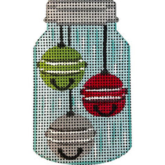 Alice Peterson Co. Mason Jar Jingle Bells Needlepoint Canvas