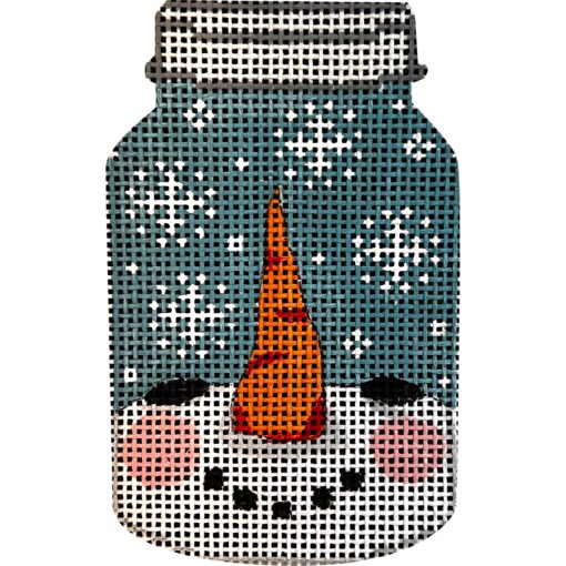 Alice Peterson Co. Mason Jar Snowman Face Needlepoint Canvas