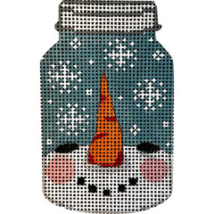 Alice Peterson Co. Mason Jar Snowman Face Needlepoint Canvas