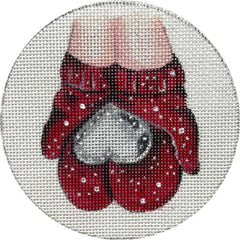 Alice Peterson Co. Mittens Holding Heart Needlepoint Canvas