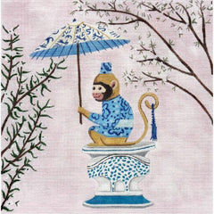 Alice Peterson Co. Monkey With Umbrella Needlepoint Canvas