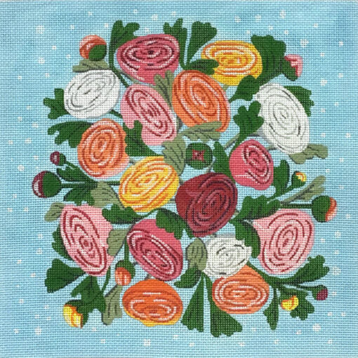 Alice Peterson Co. Multicolor Ranunculus Needlepoint Canvas