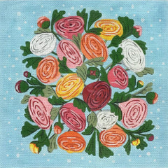 Alice Peterson Co. Multicolor Ranunculus Needlepoint Canvas