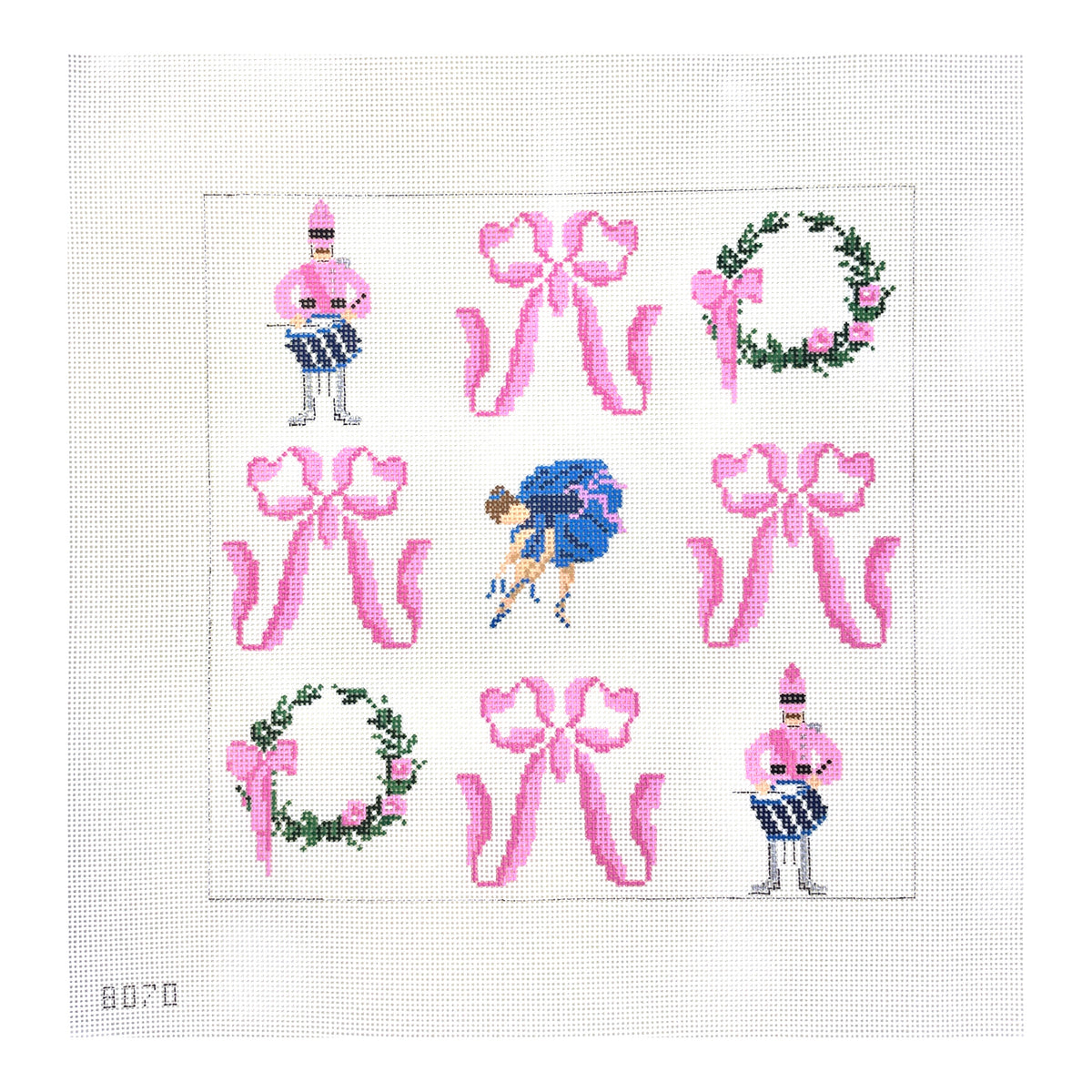 Alice Peterson Co. Nutcracker and Bow Collage Needlepoint Canvas