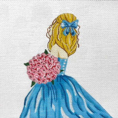 Alice Peterson Co. Pink Bouquet & Teal Dress Needlepoint Canvas