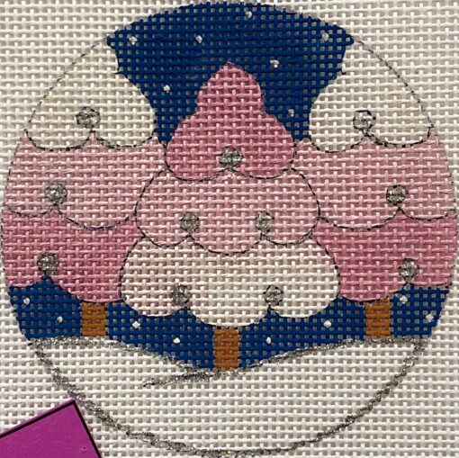 Alice Peterson Co. Pink Christmas Trees Needlepoint Canvas