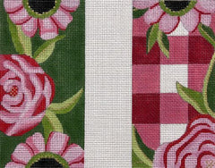 Alice Peterson Co. Pink Floral & Gingham Eyeglass Case Needlepoint Canvas