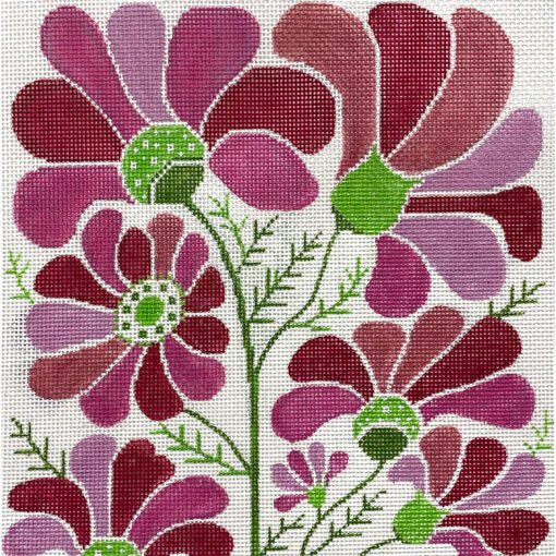 Alice Peterson Co. Pink Modern Floral Needlepoint Canvas