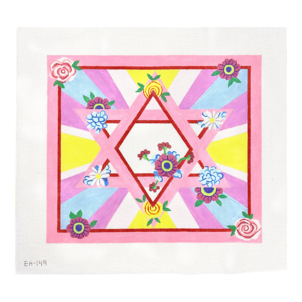 Alice Peterson Co. Pink Star of David Needlepoint Canvas