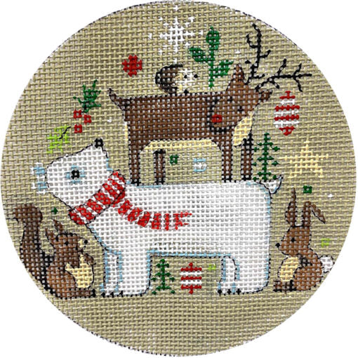 Alice Peterson Co. Polar Bear & Stacked Animals Needlepoint Canvas