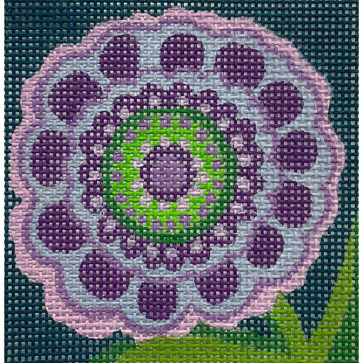 Alice Peterson Co. Purple Patterns Flower Needlepoint Canvas