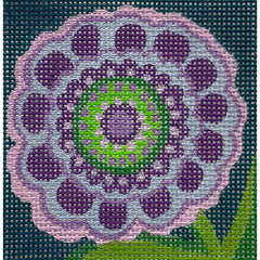 Alice Peterson Co. Purple Patterns Flower Needlepoint Canvas