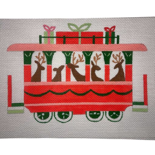 Alice Peterson Co. Reindeer Train Needlepoint Canvas