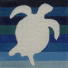 Alice Peterson Co. Sea Turtle On Stripes Needlepoint Canvas