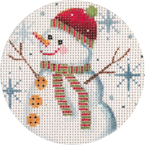 Alice Peterson Co. Snowman And Snowflakes Needlepoint Canvas