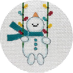 Alice Peterson Co. Snowman On Swing Needlepoint Canvas