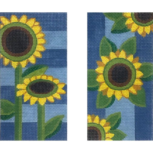 Alice Peterson Co. Sunflowers On Blue Eyeglass Needlepoint Canvas