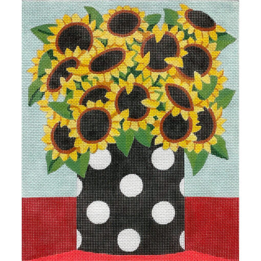 Alice Peterson Co. Sunflowers & Polka Dots Needlepoint Canvas