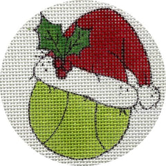 Alice Peterson Co. Tennis Ball With Santa Hat Needlepoint Canvas