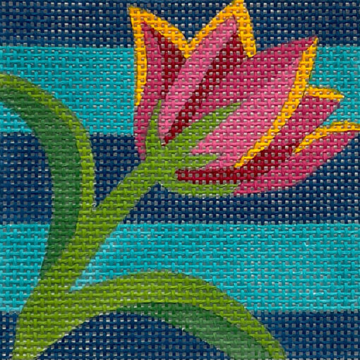 Alice Peterson Co. Tulip On Stripes Needlepoint Canvas