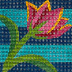 Alice Peterson Co. Tulip On Stripes Needlepoint Canvas