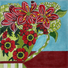 Alice Peterson Co. Winter Teacup Needlepoint Canvas