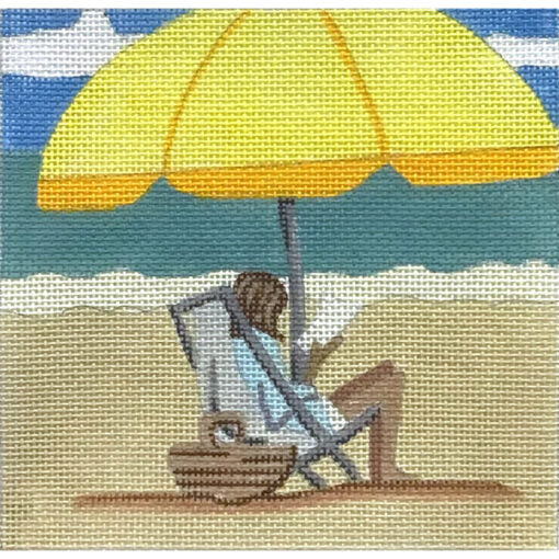 Alice Peterson Co. Yellow Beach Umbrella Needlepoint Canvas