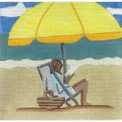 Alice Peterson Co. Yellow Beach Umbrella Needlepoint Canvas