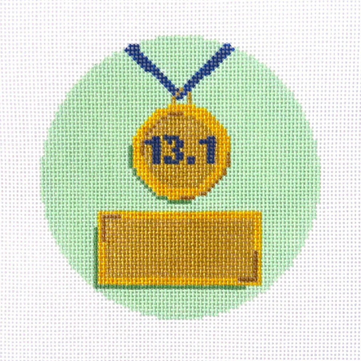 Alice & Blue Half Marathon Medal Needlepoint Canvas