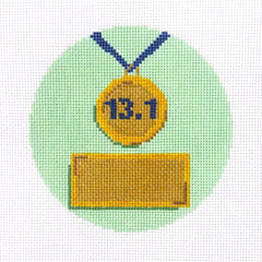 Alice & Blue Half Marathon Medal Needlepoint Canvas