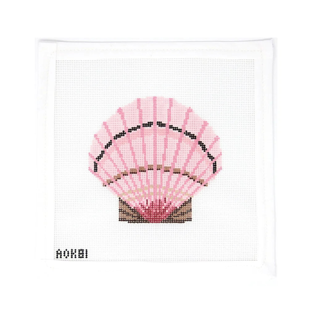 Ann Kaye Studio Pink Scallop Shell Needlepoint Canvas