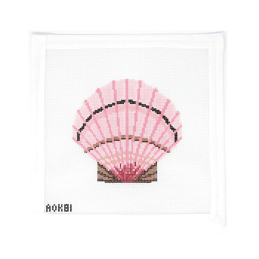 Ann Kaye Studio Pink Scallop Shell Needlepoint Canvas