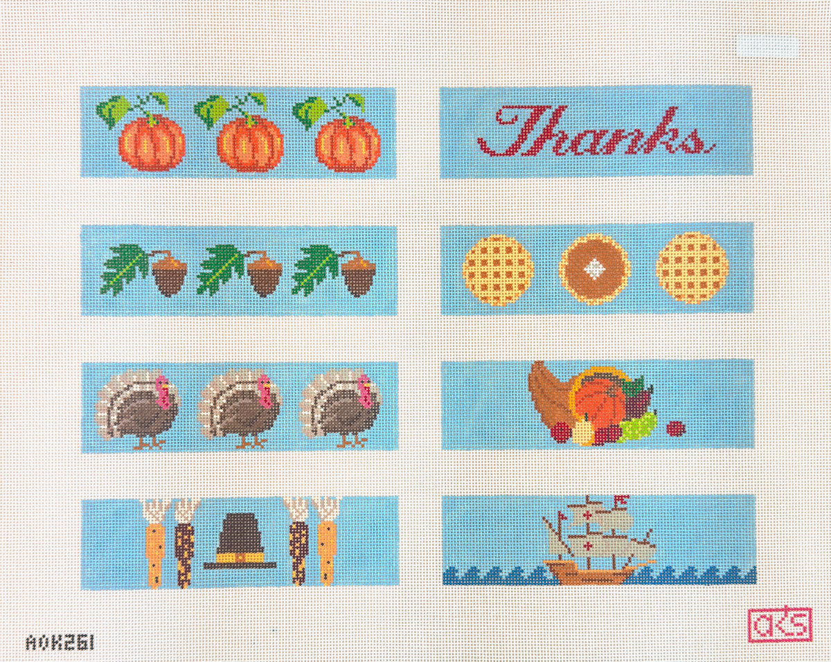 Ann Kaye Studio Thanksgiving Napkin Rings Needlepoint Canvas