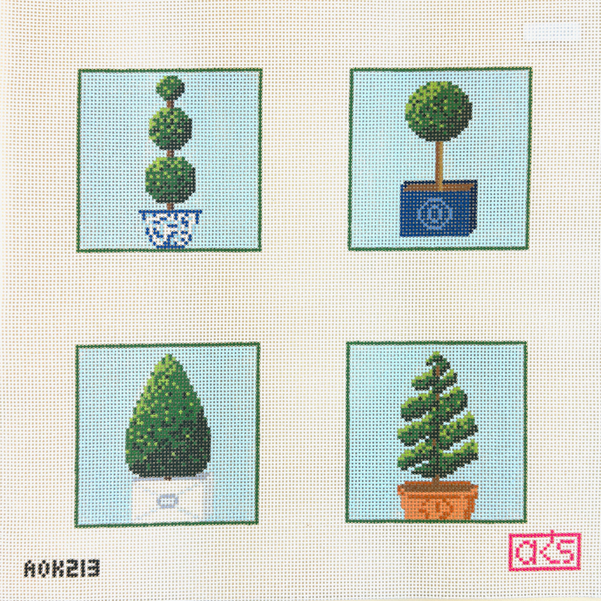 Ann Kaye Studio Topiary Coasters Needlepoint Canvas