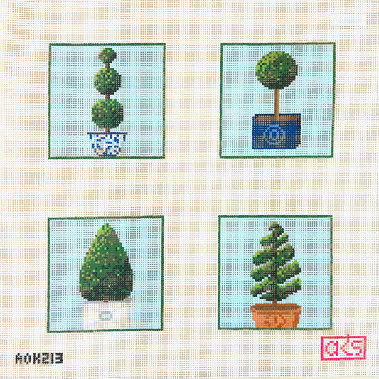 Ann Kaye Studio Topiary Coasters Needlepoint Canvas