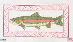 Ann Kaye Studio Trout with Brick Border Needlepoint Canvas