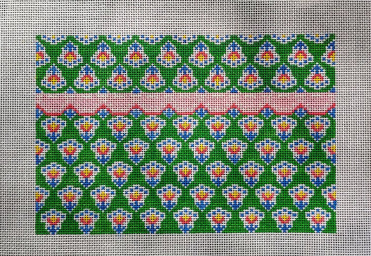 Anne Fisher Designs Green Provence Clutch Needlepoint Canvas