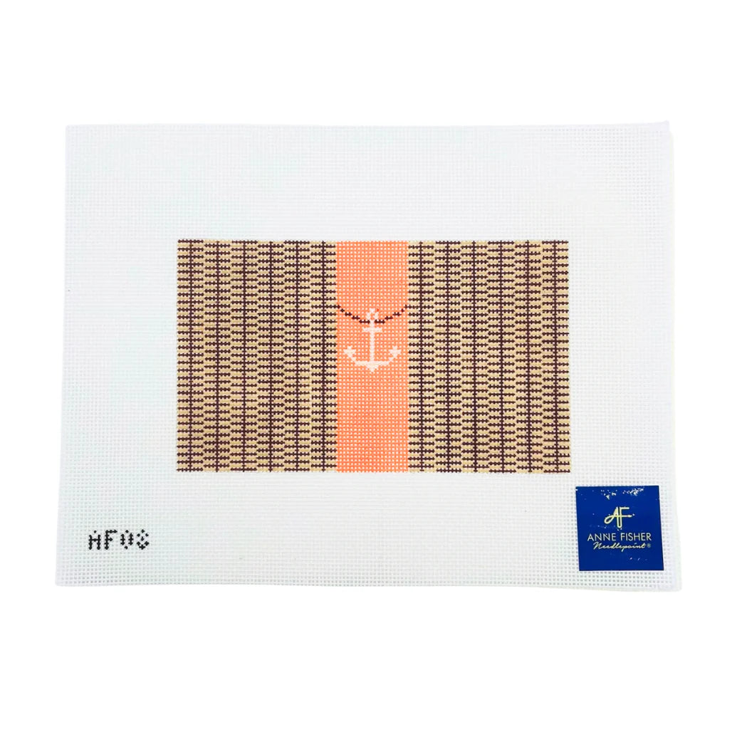 Stitch Style Anne Fisher Designs Nantucket Clutch with Anchor Needlepoint Canvas