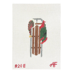 Stitch Style Anne Fisher Designs Sled with Elf Jacket and Hat Needlepoint Canvas