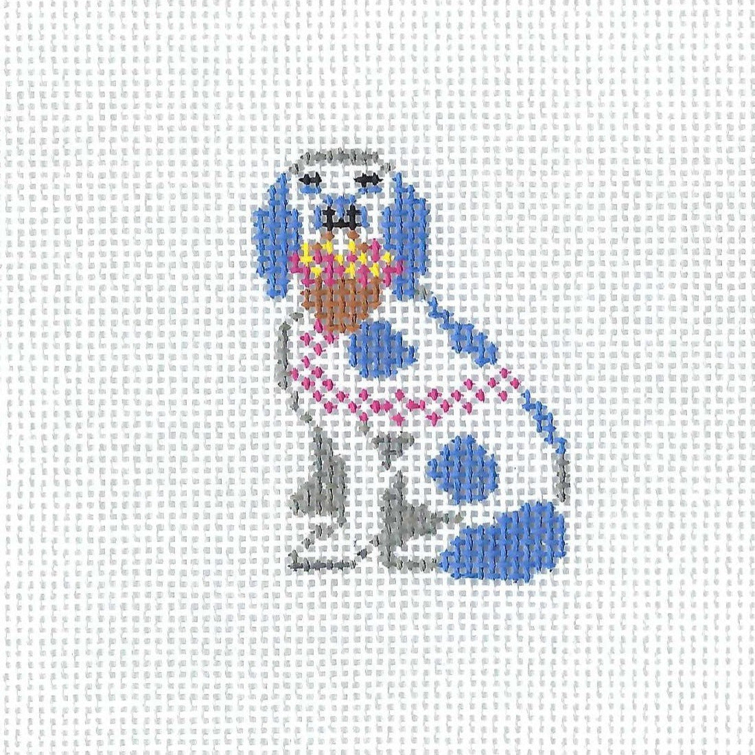 Anne Fisher Designs Mini Staffordshire Dog Left Facing Needlepoint Canvas