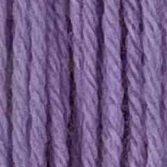 Close-up of bright sherbert lilac purple tapestry wool thread with a soft, fuzzy texture and tightly twisted strands.