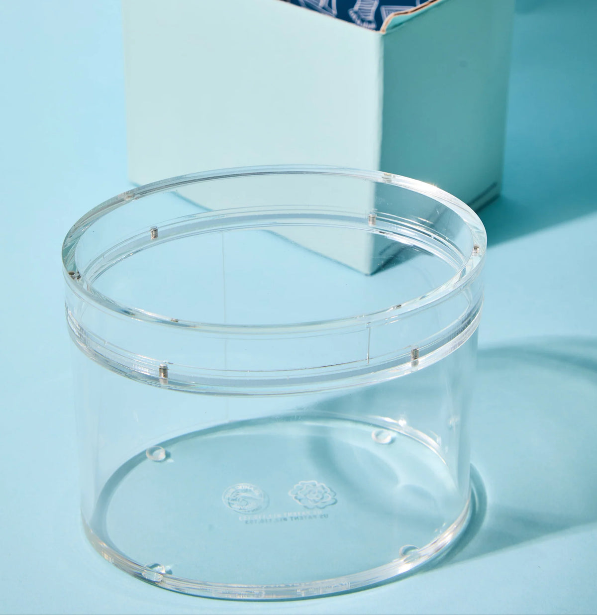 Atlantic Blue Canvas Acrylic Oval Box