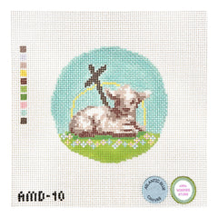 Atlantic Blue Canvas Anna McKenzie Studio Lamb of God Needlepoint Canvas
